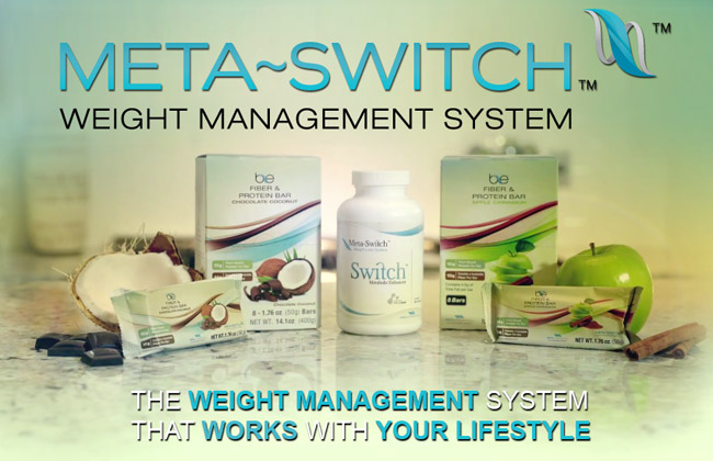 Meta-Switch weight management system using Glutathione and protein rich fiber bars to enhance your lifestyle